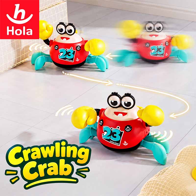 خرچنگ متحرک آموزشی و تعاملی هولا Hola Crawling Crab HE 9972 | موزیکال و چراغ‌دار